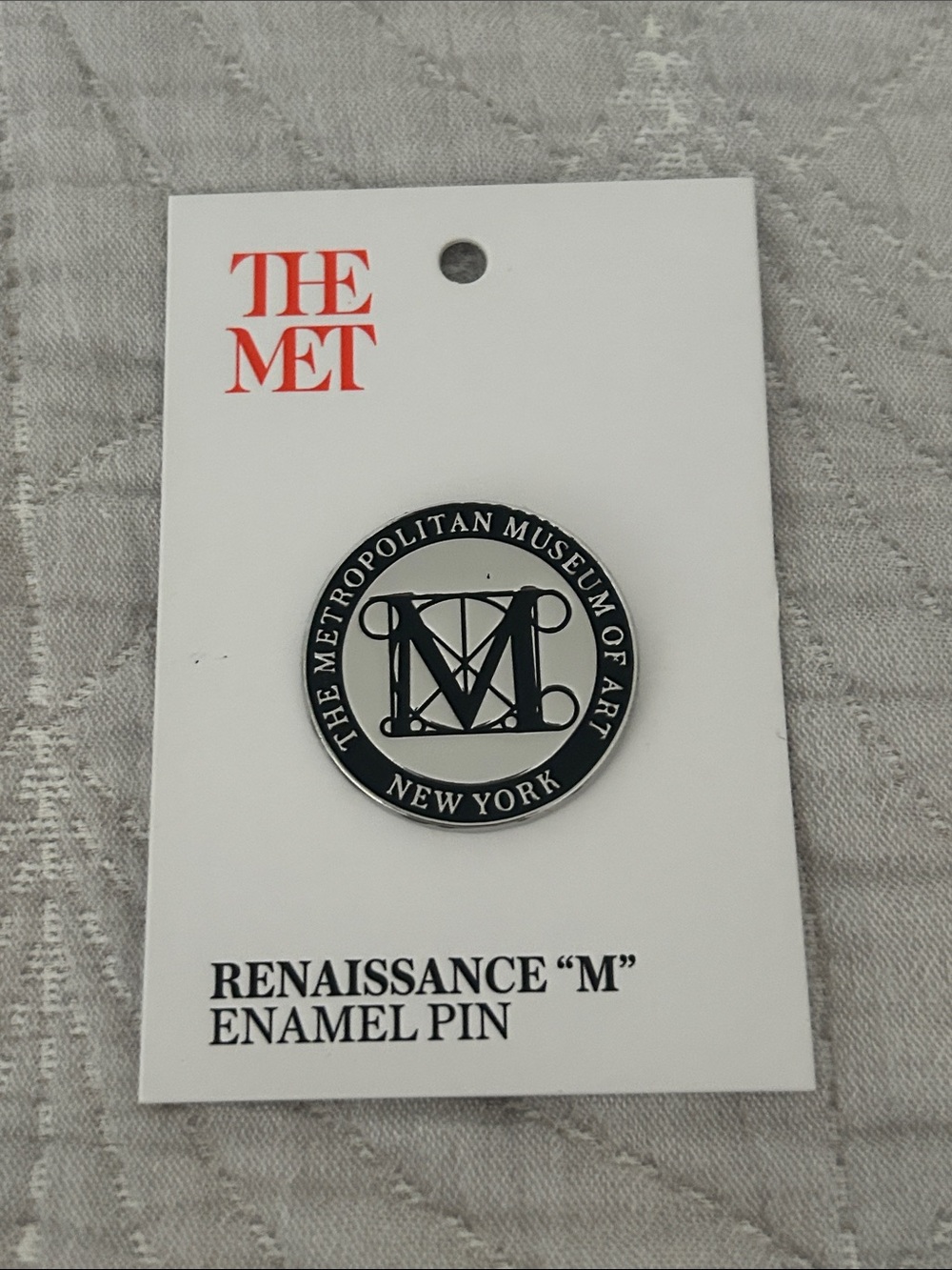 Metropolitan Museum of Art "M" Enamel Pin - Black & White